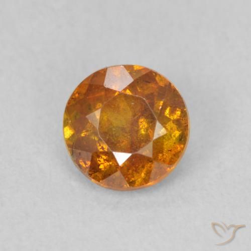 0.49ct 天然 アースオレンジ 閃亜鉛鉱, ラウンド, SI
