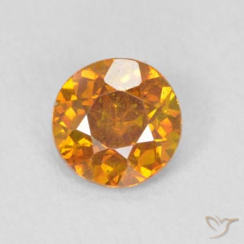 0.47ct 天然 ディープオレンジ 閃亜鉛鉱, ラウンド, SI