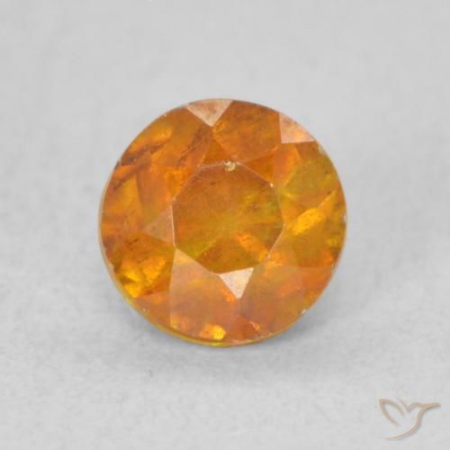 0.61ct 天然 ミディアムオレンジ 閃亜鉛鉱, ラウンド, VS-SI