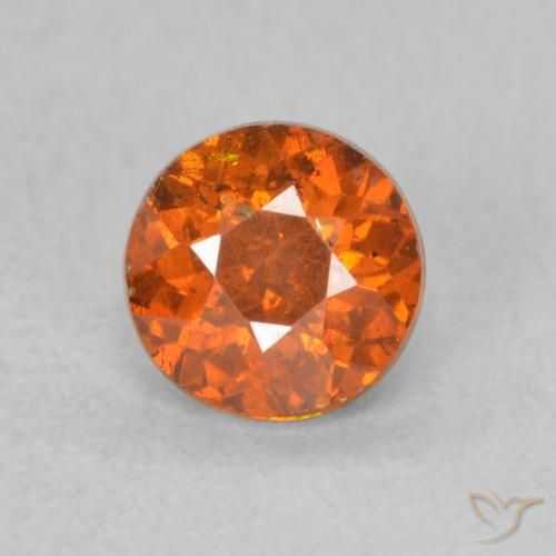 0.59ct 天然 ディープオレンジ 閃亜鉛鉱, ラウンド, VS-SI