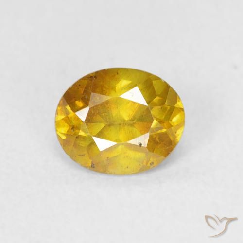 0.65ct 天然 ミディアムイエロー 閃亜鉛鉱, 楕円形, VS-SI