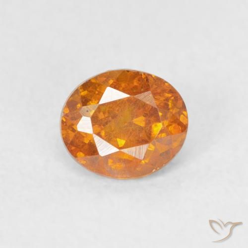 0.51ct 天然 鮮やかなオレンジ 閃亜鉛鉱, 楕円形, SI