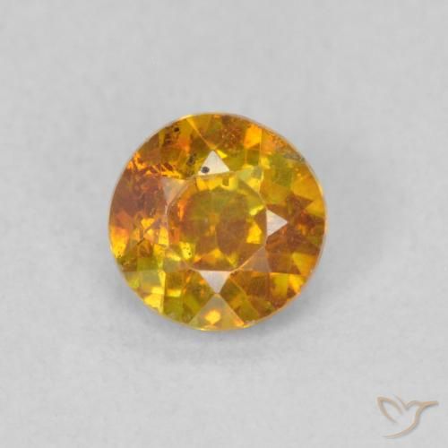 0.58ct 天然 茶色がかったオレンジ 閃亜鉛鉱, ラウンド, SI