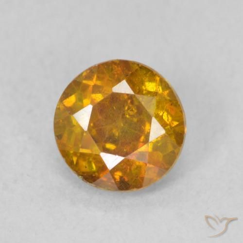 0.80ct 天然 ディープオレンジ 閃亜鉛鉱, ラウンド, SI