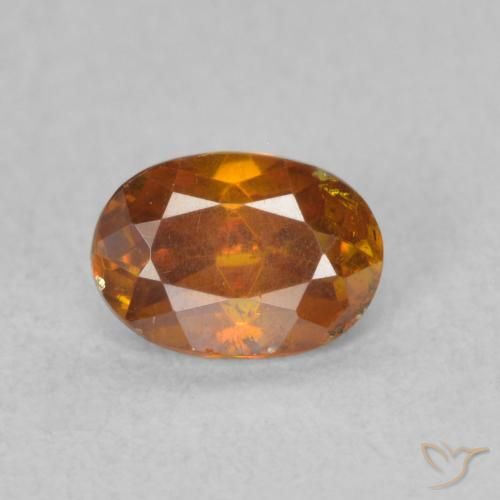 0.62ct 天然 ミディアムオレンジ 閃亜鉛鉱, 楕円形, SI