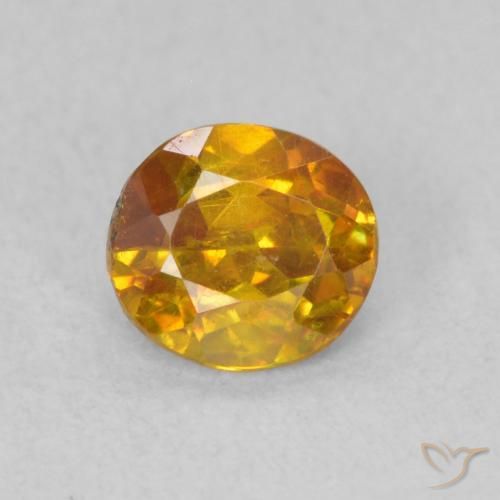 0.65ct 天然 アースオレンジ 閃亜鉛鉱, 楕円形, SI