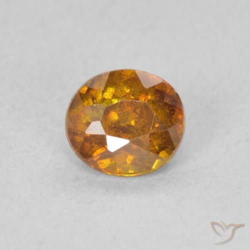 0.52ct 天然 アースオレンジ 閃亜鉛鉱, 楕円形, SI