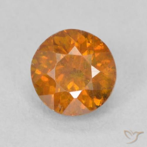 0.64ct 天然 サイダーオレンジ 閃亜鉛鉱, ラウンド, SI