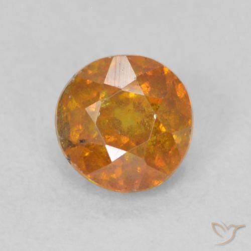 0.48ct 天然 鮮やかなオレンジ 閃亜鉛鉱, ラウンド, SI
