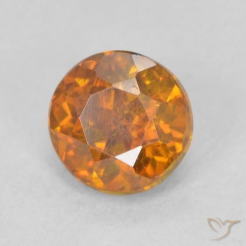 0.64ct 天然 アースオレンジ 閃亜鉛鉱, ラウンド, SI