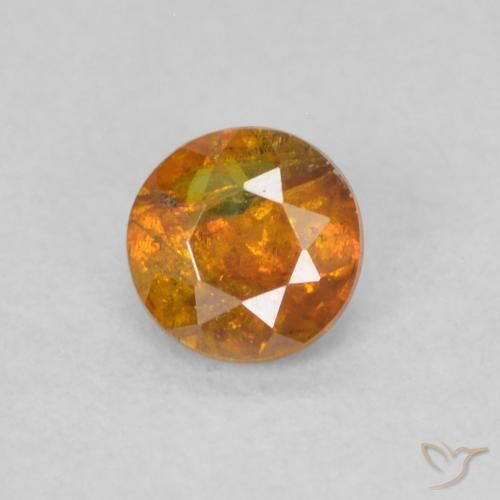 0.30ct 天然 ミディアムオレンジ 閃亜鉛鉱, ラウンド, SI