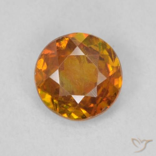 0.41ct 天然 茶色がかったオレンジ 閃亜鉛鉱, ラウンド, SI