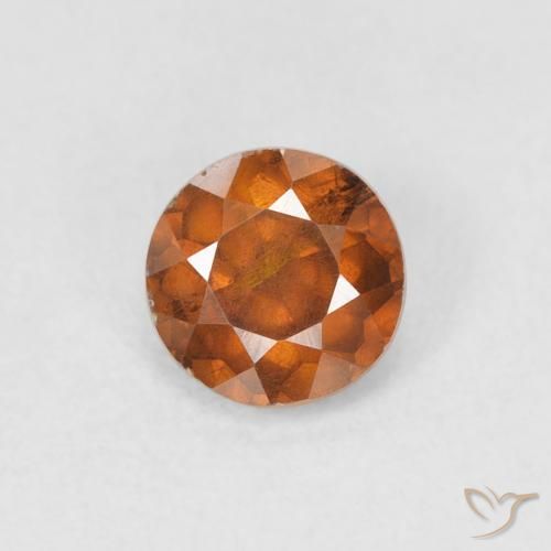 0.62ct 天然 ダークオレンジ 閃亜鉛鉱, ラウンド, VS-SI