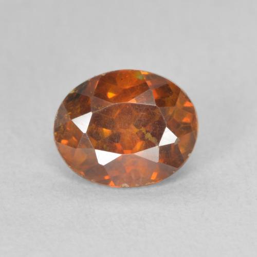 1.33ct 天然 濃い茶色がかったオレンジ 閃亜鉛鉱, 楕円形, SI