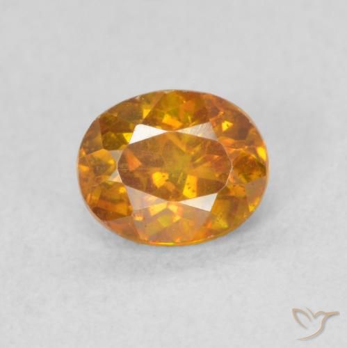 0.59ct 天然 ミディアムオレンジ 閃亜鉛鉱, 楕円形, SI
