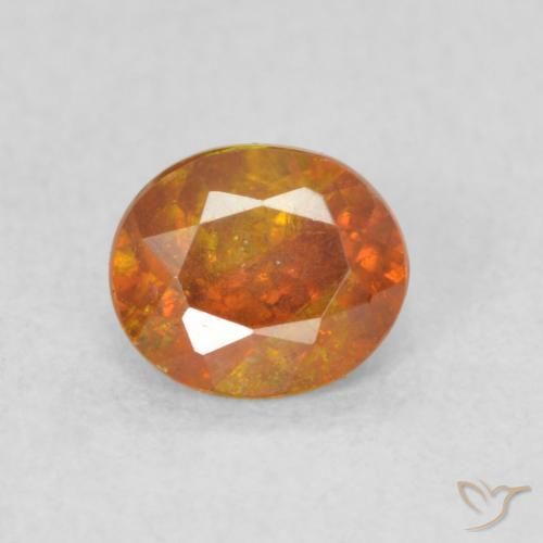 0.58ct 天然 アースオレンジ 閃亜鉛鉱, 楕円形, SI