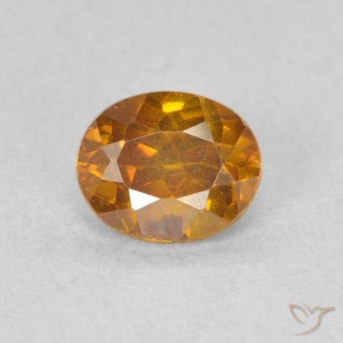 0.56ct 天然 ディープオレンジ 閃亜鉛鉱, 楕円形, SI