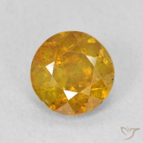 0.84ct 天然 ゴールドオレンジ 閃亜鉛鉱, ラウンド, SI