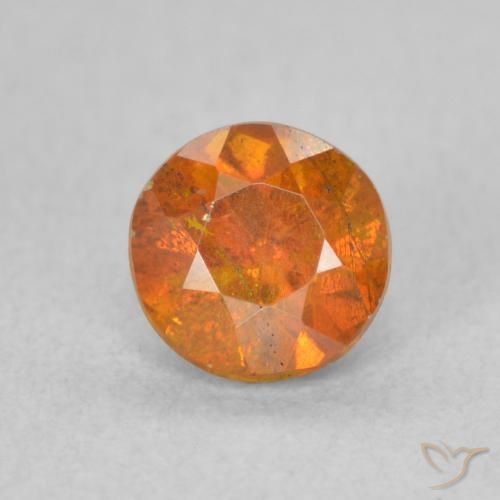 0.79ct 天然 ミディアムオレンジ 閃亜鉛鉱, ラウンド, SI