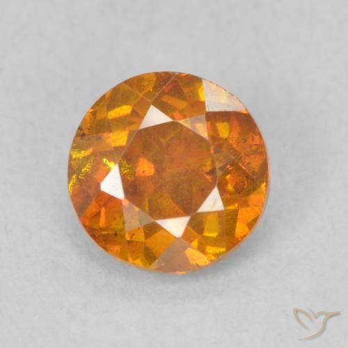 0.77ct 天然 アンバーオレンジ 閃亜鉛鉱, ラウンド, SI