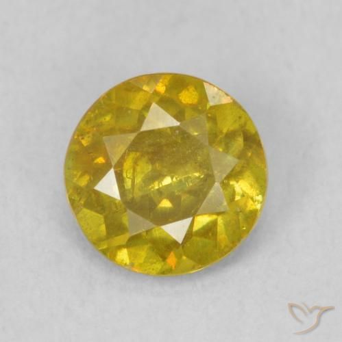 0.75ct 天然 ミディアムイエロー 閃亜鉛鉱, ラウンド, SI