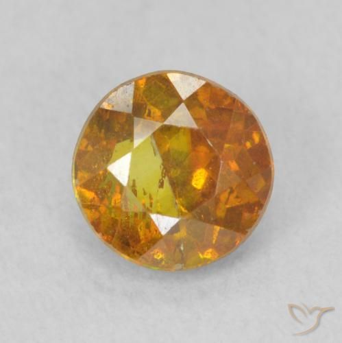 0.91ct 天然 ミディアムオレンジ 閃亜鉛鉱, ラウンド, SI