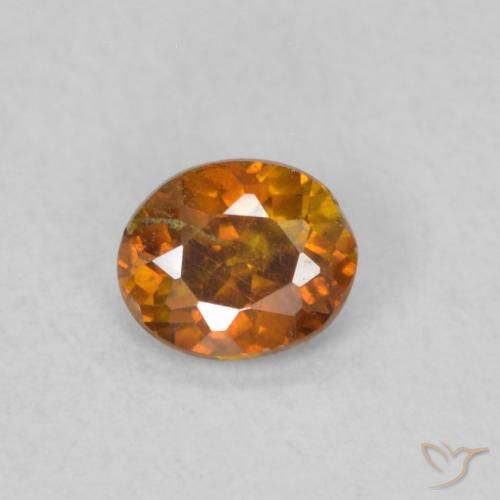 0.28ct 天然 ディープオレンジ 閃亜鉛鉱, 楕円形, SI