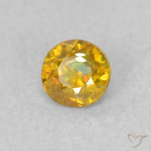 0.19ct 天然 深い黄色 閃亜鉛鉱, ラウンド, SI