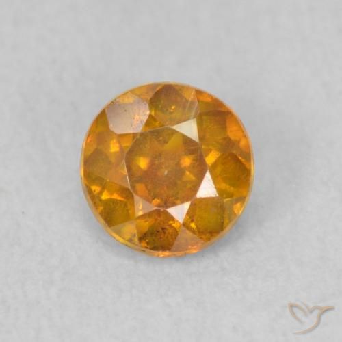 0.52ct 天然 アプリコットオレンジ 閃亜鉛鉱, ラウンド, SI