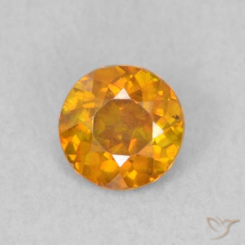 0.47ct 天然 濃いオレンジ 閃亜鉛鉱, ラウンド, SI