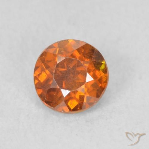 0.59ct 天然 Medium Dark-Orange 閃亜鉛鉱, ラウンド, SI