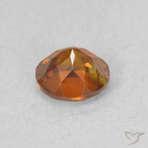 0.59カラットの天然Medium Dark-Orange閃亜鉛鉱、ラウンド、SI