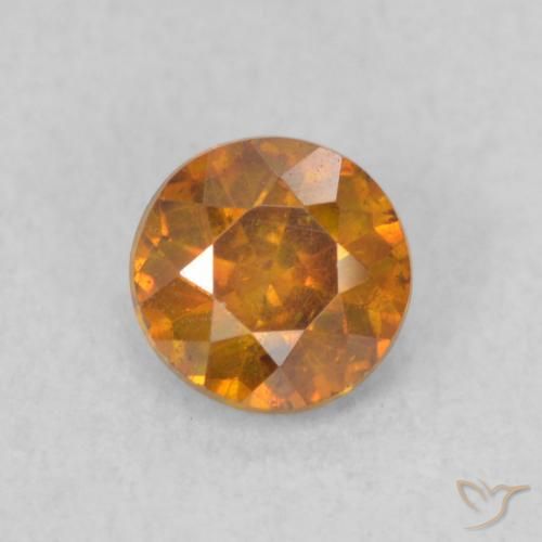 0.53ct 天然 オレンジブラウン 閃亜鉛鉱, ラウンド, SI