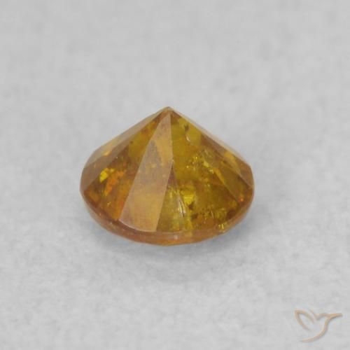 0.26カラットの天然Medium Light-Orange閃亜鉛鉱、ラウンド、SI