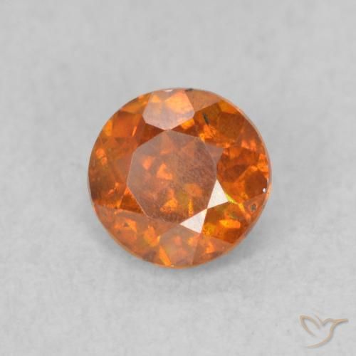 0.53ct 天然 ミディアムオレンジ 閃亜鉛鉱, ラウンド, SI