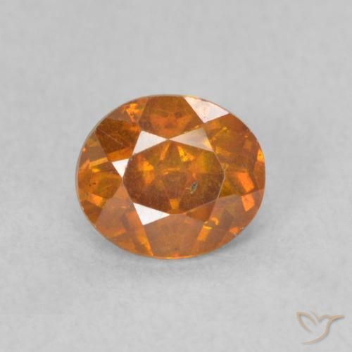 0.72ct 天然 ディープオレンジ 閃亜鉛鉱, 楕円形, SI