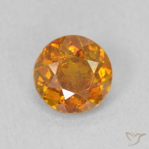 0.72ct 天然 アースオレンジ 閃亜鉛鉱, ラウンド, SI