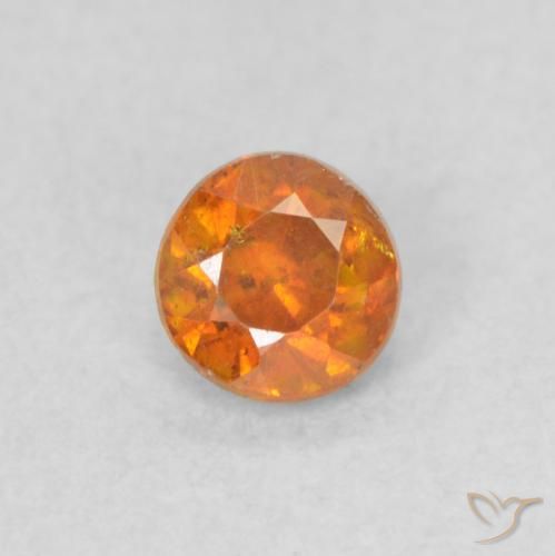 0.34ct 天然 アンバーオレンジ 閃亜鉛鉱, ラウンド, SI