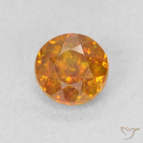 0.48ct 天然 茶色がかったオレンジ 閃亜鉛鉱, ラウンド, SI
