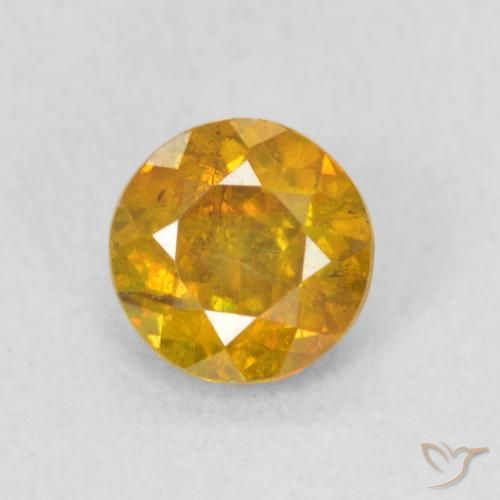 0.74ct 天然 濃いゴールデンオレンジ 閃亜鉛鉱, ラウンド, SI