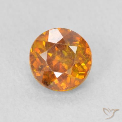 0.84ct 天然 茶色がかったオレンジ 閃亜鉛鉱, ラウンド, SI