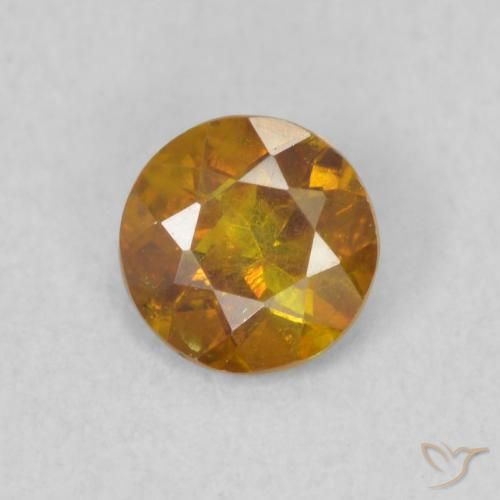 0.46ct 天然 ミディアムオレンジ 閃亜鉛鉱, ラウンド, SI