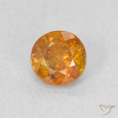 0.54ct 天然 Medium Light-Orange 閃亜鉛鉱, ラウンド, SI