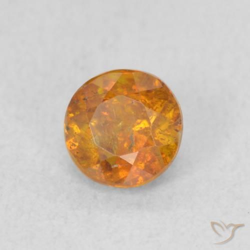 0.54カラットの天然Medium Light-Orange閃亜鉛鉱、ラウンド、SI