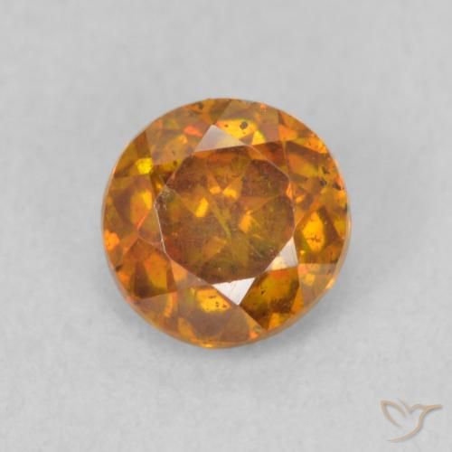 0.73ct 天然 茶色がかったオレンジ 閃亜鉛鉱, ラウンド, SI