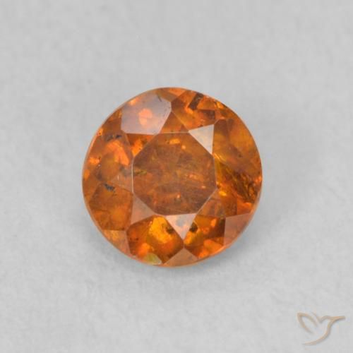 0.57ct 天然 アンバーオレンジ 閃亜鉛鉱, ラウンド, SI