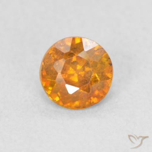 0.45ct 天然 ハニーオレンジ 閃亜鉛鉱, ラウンド, VS-SI