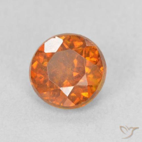 0.94カラットの天然Medium Dark-Orange閃亜鉛鉱、ラウンド、VS