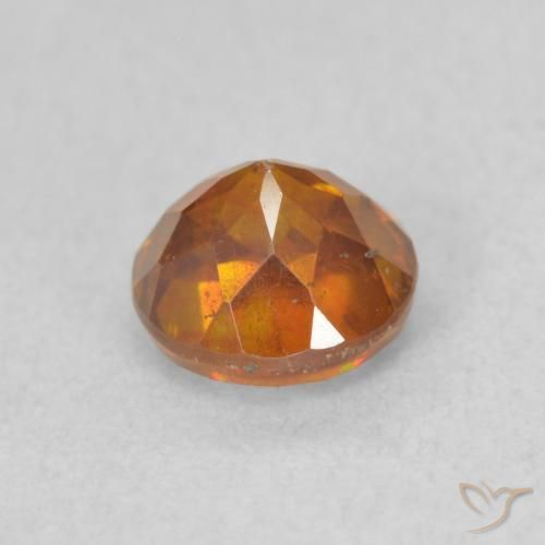 0.94カラットの天然Medium Dark-Orange閃亜鉛鉱、ラウンド、VS
