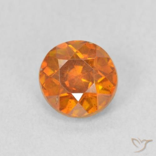 0.75ct 天然 黄色がかったオレンジ 閃亜鉛鉱, ラウンド, VS-SI